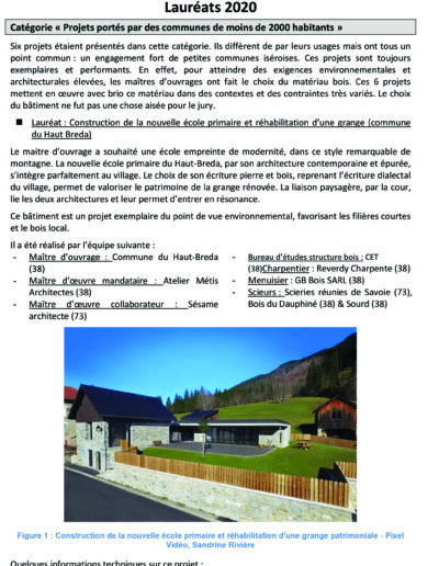 Prix départemental de la construction bois - Isère